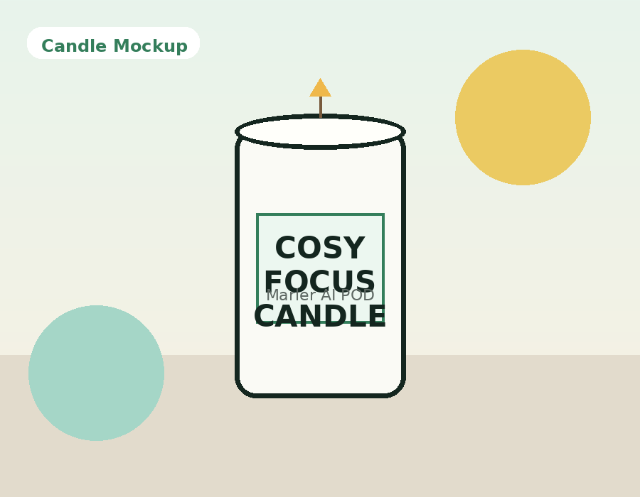 Cosy Focus Candle Label product mockup
